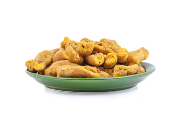 Ganthiya Also know as Gathiya, Ghatiya are deep fried Indian snacks made from chickpea flour. They are a popular teatime snack in Gujarat. They are soft and not crunchy like most other Indian snacks