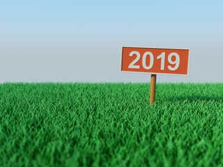     New Year 2019 - 3D Rendered Image 