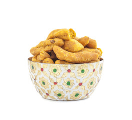Ganthiya Also know as Gathiya, Ghatiya are deep fried Indian snacks made from chickpea flour. They are a popular teatime snack in Gujarat. They are soft and not crunchy like most other Indian snacks