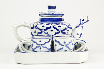 Antique teapot isolated on white background