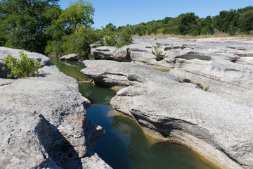 limestone carved by creek water