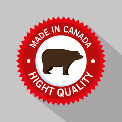 grizzly bear canadian frame vector illustration design