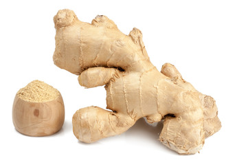 Ginger root isolated on white background