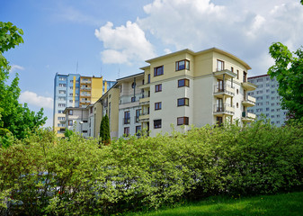  New housing estate in Lodz. Typical architecture
