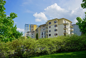  New housing estate in Lodz. Typical architecture
