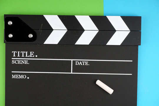 movie clapper board on a movie concepts