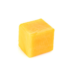 mango cube slice isolated on the white background