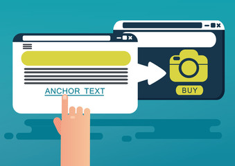 Anchor text concept. Vector illustration © A Stefanovska