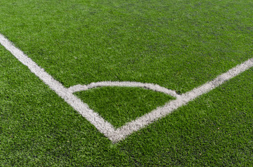 Obraz premium artificial soccer playground corner