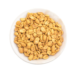 Indian Traditional Snack Food Masala Peanuts Also Know as Masala Sing Masala Shing or Spicy Peanuts Coated with Spices isolated on white background