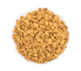 Indian Traditional Snack Food Masala Peanuts Also Know as Masala Sing Masala Shing or Spicy Peanuts Coated with Spices isolated on white background