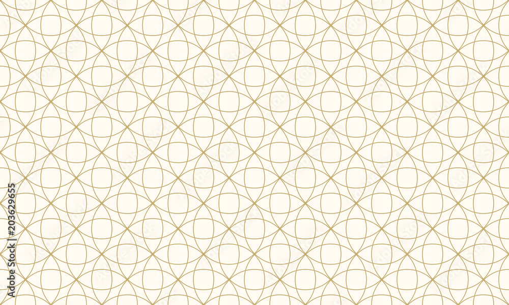 Leinwandbilder pattern circle seamless abstract background gold color and line. geometric line vector.