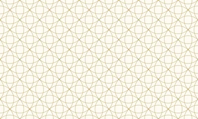 Behang Patroon cirkel naadloze abstracte achtergrond gouden kleur en lijn. Geometrische lijnvector. © Strawberry Blossom