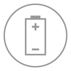 Obraz premium Battery with plus minus symbols. Vector icon.