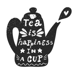 Vector background with teapot and phrase 