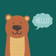 Vector illustration of cute bear and text 