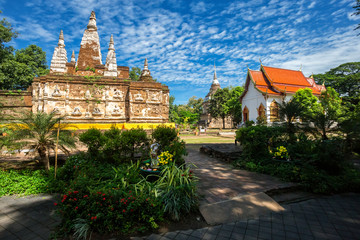 Wat Chet Yot, seven pagoda temple A tourist attraction in Chiang Mai, Thailand.