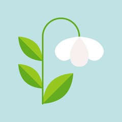 spring flower icon, flat design vector