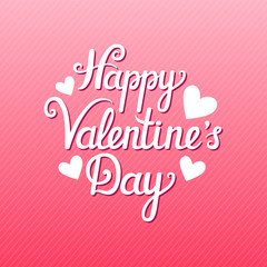 Vector valentine card with beautiful hand written text "Happy Valentine's Day".