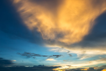 Naklejka na ściany i meble blue sky background texture with white clouds sunset.
