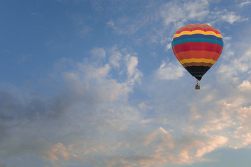 Hot air balloon in the sky sunset