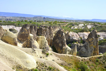 Rock formations, view, Cappadocia, Turkey