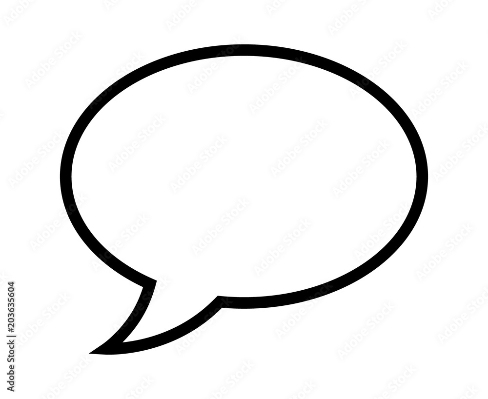 Fototapete speech bubble / speech balloon or chat bubble line art icon for apps and websites