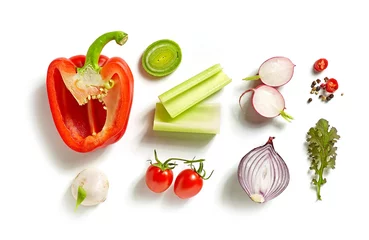Foto op Plexiglas diverse verse groenten © Mara Zemgaliete