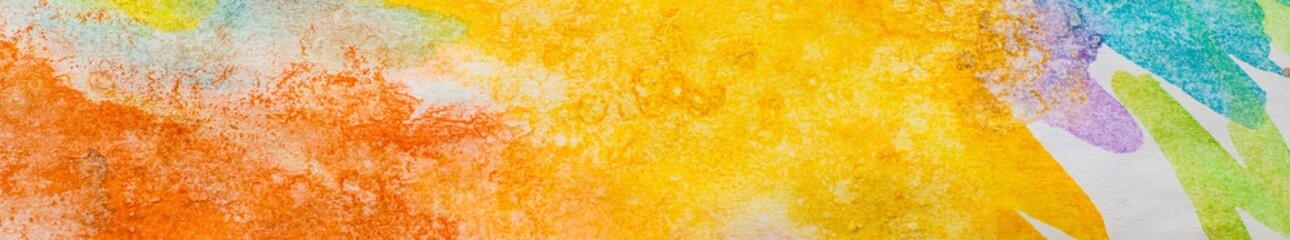 Banner of abstract painted colorful watercolor background