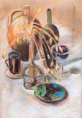 still life with dry bouquet