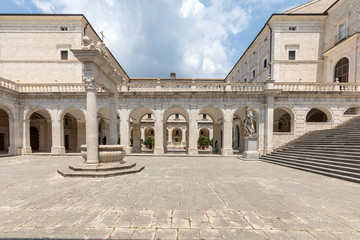 Obraz premium Cistern in the Cloister of Bramante, Benedictine abbey of Montecassino. Italy
