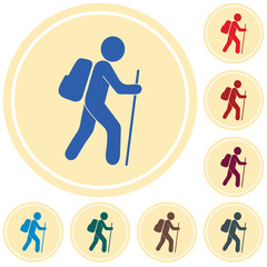 Hiking icon illustration