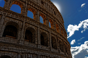 Colosseum in Rome, Italy at sunny day