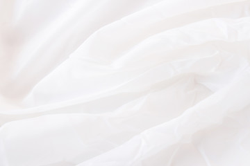 Fototapeta na wymiar Close up white fabric or white cloth texture background.