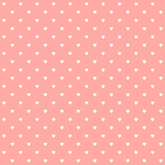 Pink pastel heart shape retro design polka dots background, seamless square tile - obrazy, fototapety, plakaty