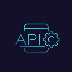 API, application programming interface linear icon
