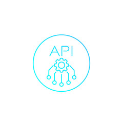 API, application programming interface vector linear icon