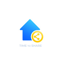 home sharing vector logo, icon on white