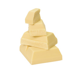 white chocolate isolated on blank background