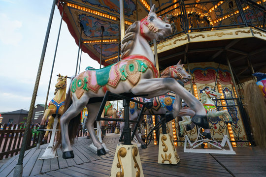 Riding around a horses carousel 