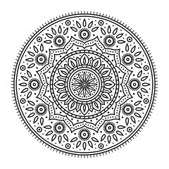 High Quality Vintage Decorative Oriental Mandala on Whiter Background . Isolated Vector Elements