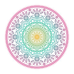 High Quality Vintage Decorative Oriental Mandala on Whiter Background . Isolated Vector Elements