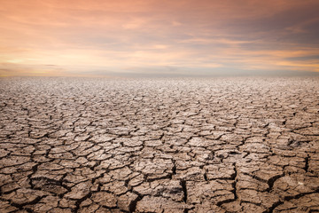 Fototapeta Land with dry and cracked ground. Desert,Global warming background obraz