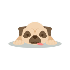 Raster pug pattern on a white background
