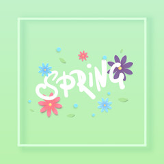 Spring  green banner.  Vector illustration.