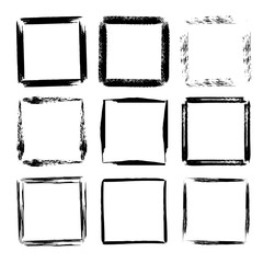 Set of grunge square frames.