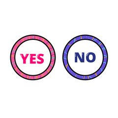 Yes and No lettering. Vector illustration.