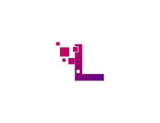 Letter L pixel logo design template