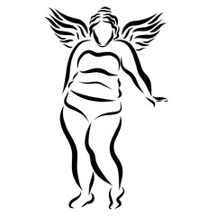 Thick winged woman in lingerie