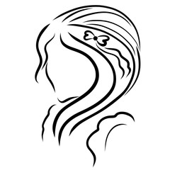 Girl with long beautiful hair